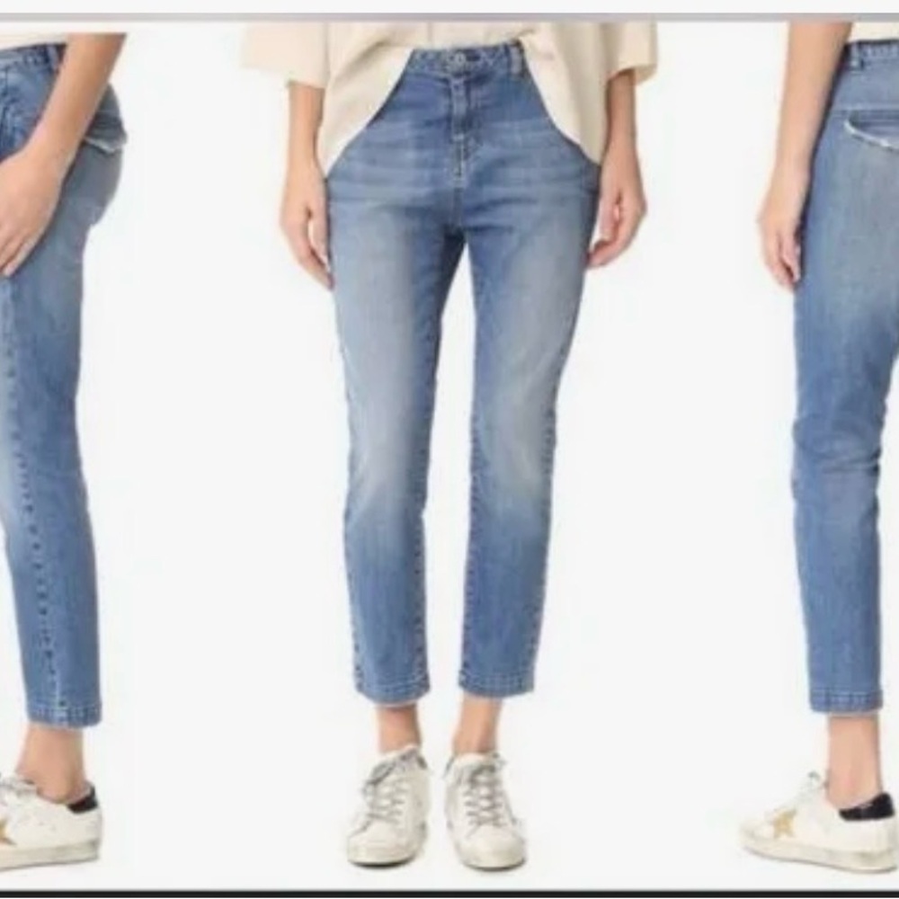 Nili Lotan Tel Aviv light drop, narrow leg, Cropped Straight Jeans size 25
